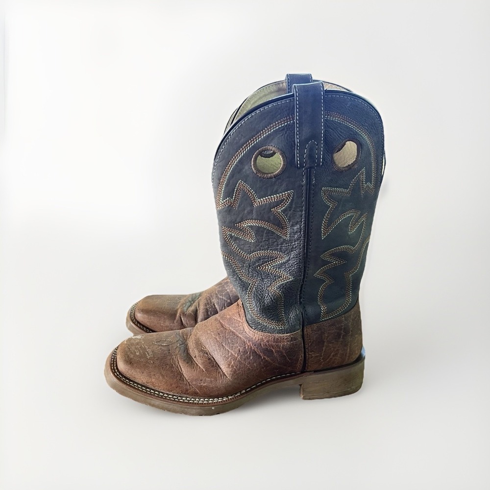 Smoky Mountain Parker Men's 7.5 D Brown Waxed Distress 11" Boots Cowboy Western